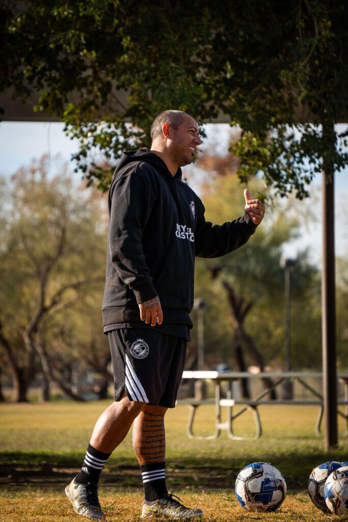 Private 1 on 1 soccer training with Coach Noel Castillo working on ball control and first touch