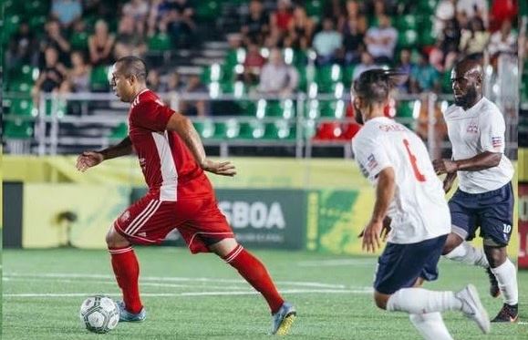 Noel Castillo competing in professional soccer match demonstrating speed and ball control under pressure